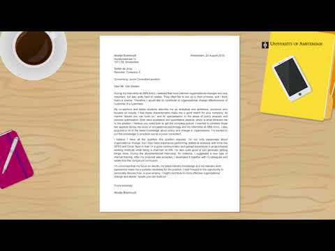 How to write a powerful cover letter? | University of Amsterdam
