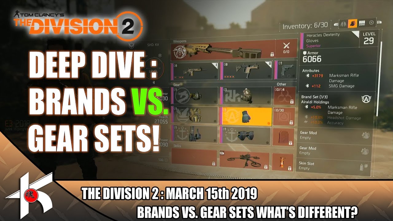 The Division 2 DEEP DIVE 3 BRANDS VS GEAR SETS YouTube