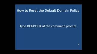 Migration Tables /  Reset Default Domain GPOs - Etechtraining.com