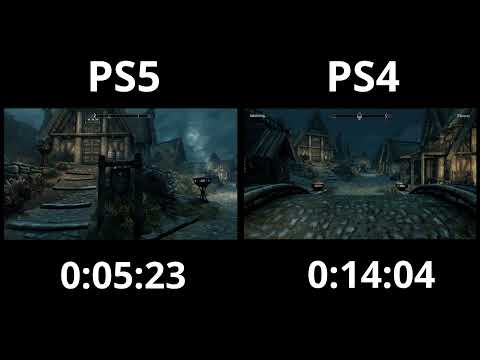 Skyrim Anniversary Edition PS4 Vs PS5 Load Time Comparison Next Gen