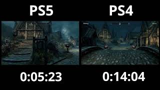 Skyrim Anniversary Edition Ps4 Vs Ps5 Load Time Comparison Next Gen