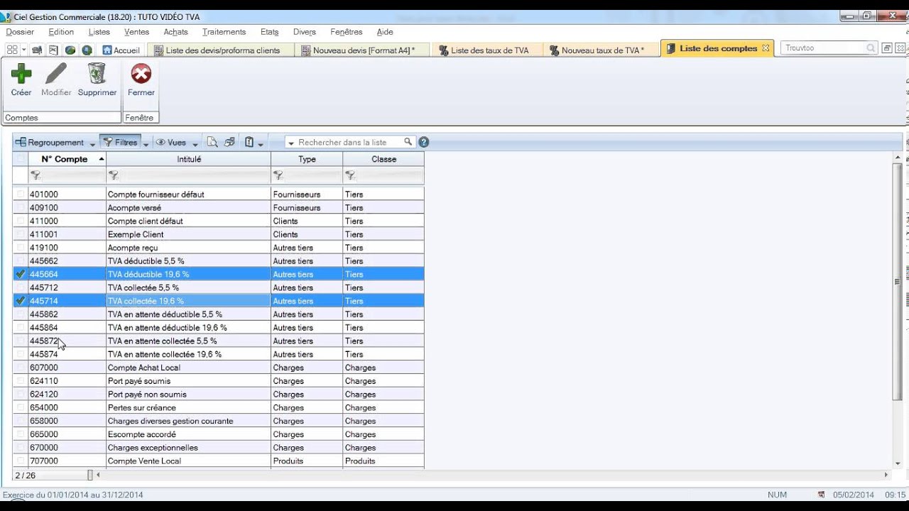 Modifier Les Taux De Tva Avec Ciel Gestion Commerciale Youtube