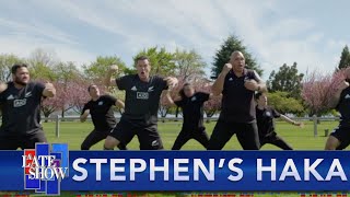 Stephen Learns To Perform A Traditional Maori Haka With The New Zealand All Blacks