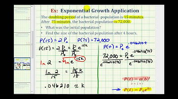 Exponential Growth App with Logs (y=ae^(kt)) - Find Initial Amount Given Doubling Time