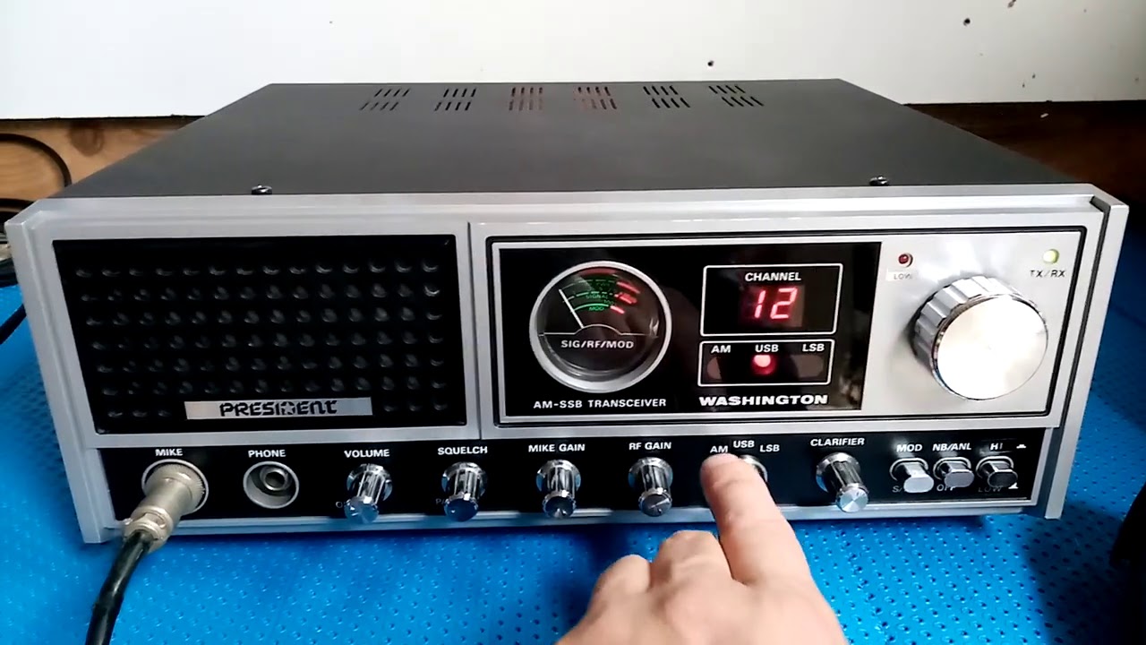 Base CB VINTAGE Président WASHINGTON 80 Canaux AM/USB/LSB - YouTube