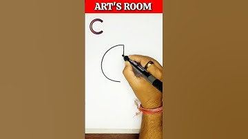 How To Draw A Cute Bird With Letter C | Very Easy Drawing #shorts #drawing