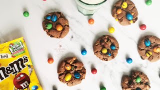 Recette des Cookies au M&amp;M&#39;s facile et rapide / How to make M&amp;M Cookies ( english subtitles )