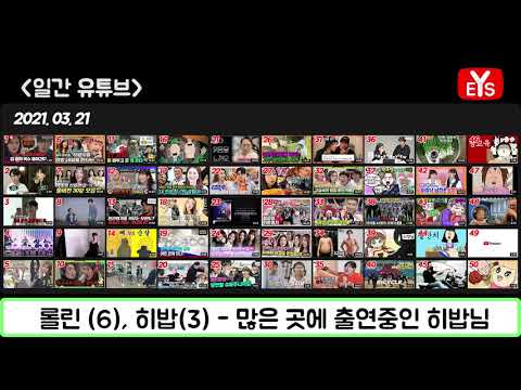 유튜브계의 실시간 검색어 | 3.8~3.14 | 여전한 롤린의 주간