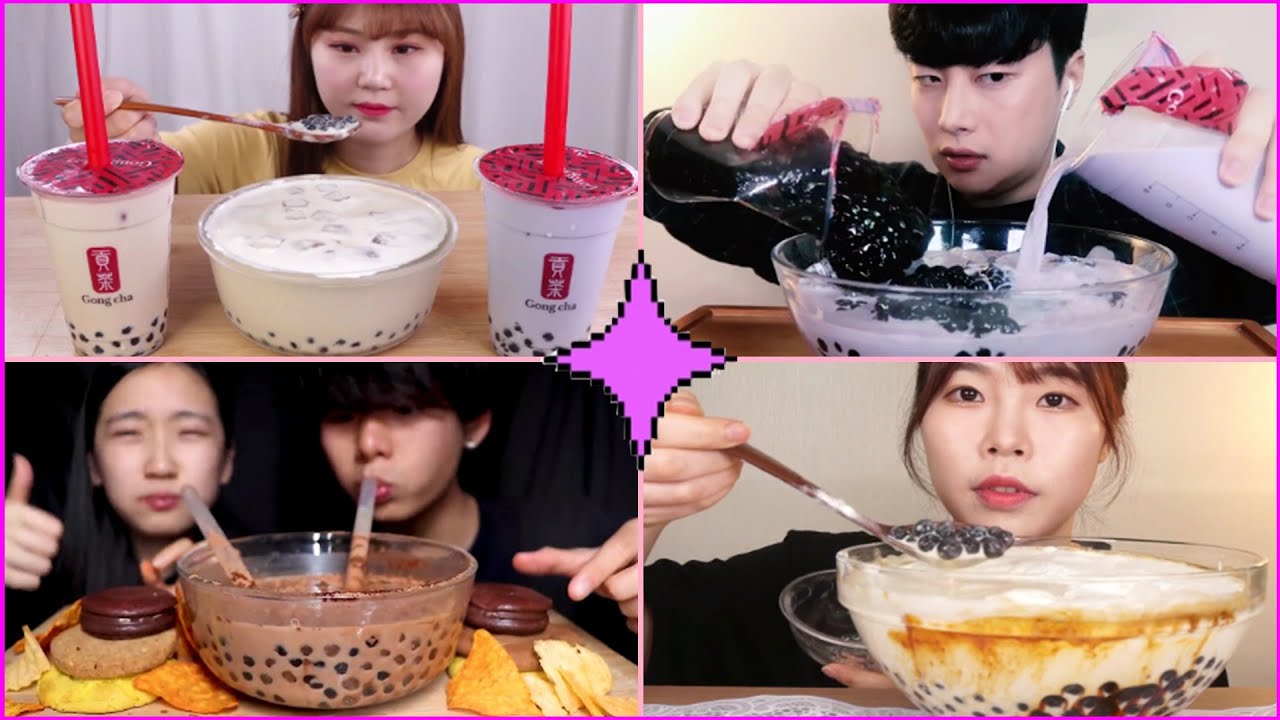 [TỔNG HỢP Mukbang] trà sữa trân châu là chân ái
