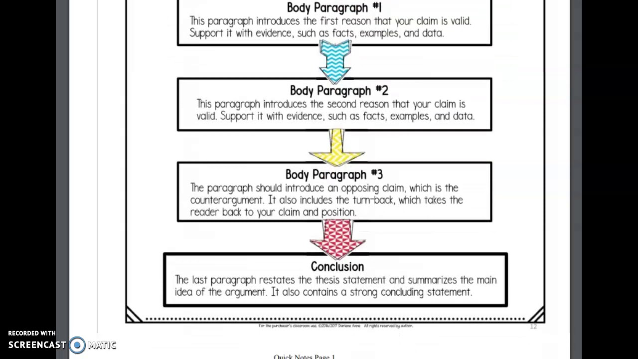 argument essay organization challenge answer key