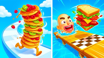 Pancake Run VS Sandwich Runner - SpeedRun Gameplay Walkthrough (Android,iOS) NEW UPDATE Ep 1