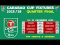 Carabao Cup Quarter-Final Fixtures Today ⚽