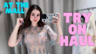 [4K] See-Through Clothes Try on Haul | Transparent Fabric & No Bra Trend