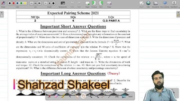 1st Year Physics Guess Papers 2021 II Class 11 Physics Guess Papers II Important Long + Numericals