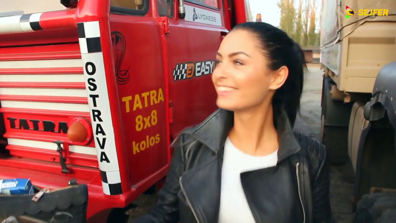 Girl on TATRA 813 8x8 kolos