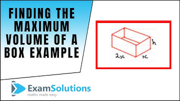 How to find the maximum volume of a box (Example) : ExamSolutions