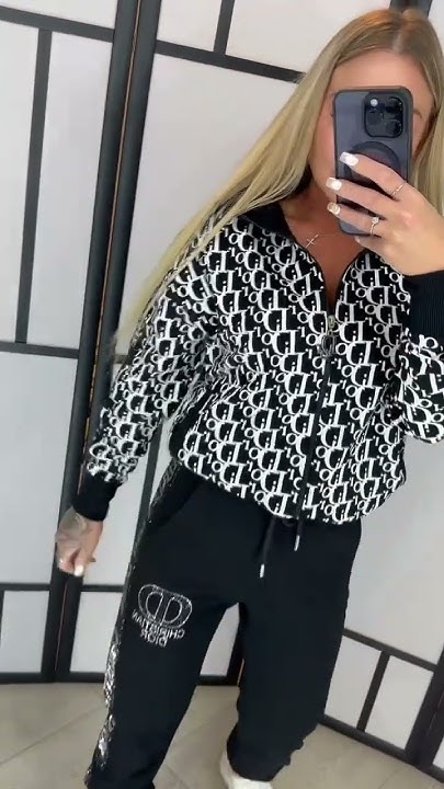 Жіночий спортивний костюм Dior зі стразами/ Женский спортивный костюм ...