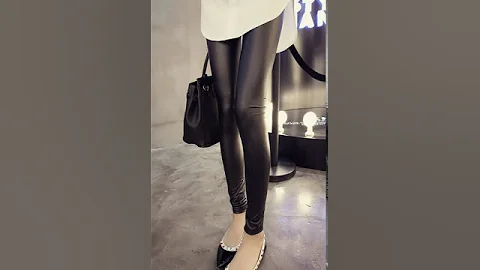 Slim slimming leggings leather pants.avi - DayDayNews