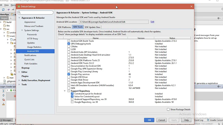 Failed to resolve com.google.firebase: firebase-core 10.0.1