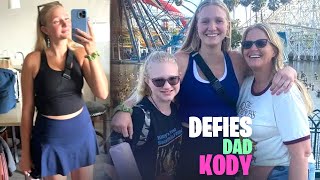 Ysabel Brown defies dad Kody’s modesty rules again by wearing a navy blue mini skirt
