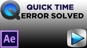How to solve "Quick time is not installed in your system" Error - After effects Error