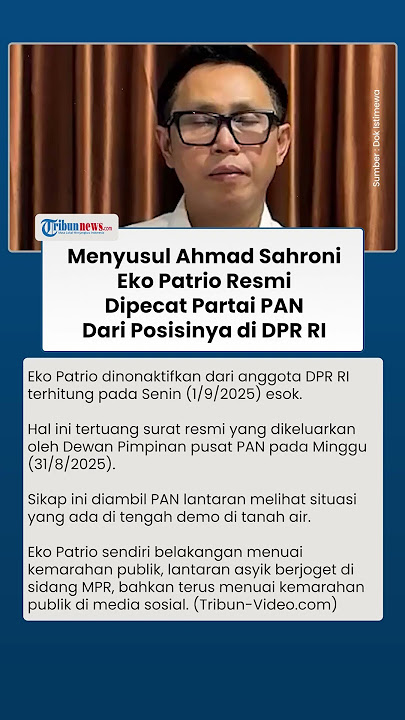 Susul Ahmad Sahroni Kehilangan Jabatan, Eko Patrio Resmi Dipecat Partai PAN dari Anggota DPR RI
