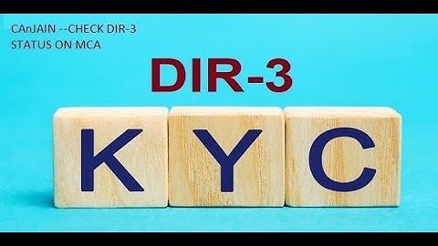 How to check DIR 3 KYC status on MCA