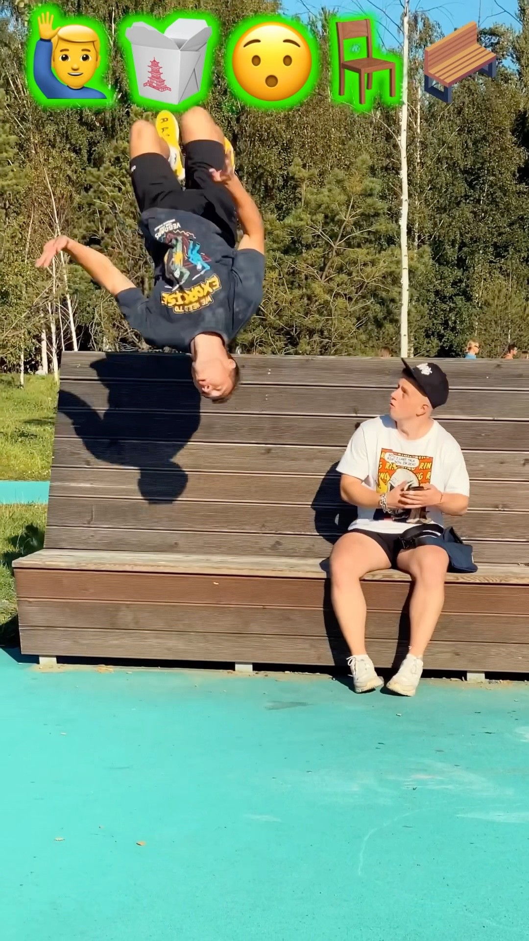 Stunts with Emojis pt.86??#kiryakolesnikov #prank #funny #comedy #stunt #parkour #flip