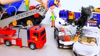 Пожарная машина Dickie Toys и Автовоз Daesung