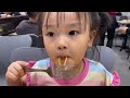 Kids go eat noodles with family