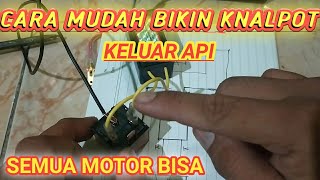 Cara membuat knalpot motor nembak keluar api |backfire matic dastek| anti lagi versi kartu