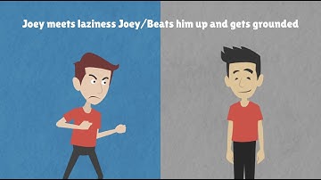 Joey meets laziness Joey/beats him up and gets grounded