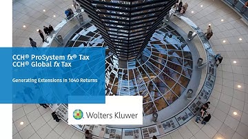 CCH® ProSystem fx®: How to Generate a 1040 Extension
