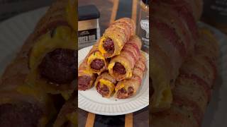 Bacon Cheeseburger Shotgun Shells #cheeseburger #baconwrapped #hamburger #bacon