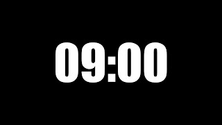 9 Minute Timer – Minimal, No Sound (Black Background)