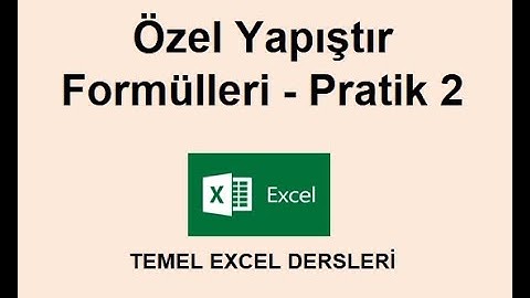 1 Dakikada Excel - Özel Yapıştır Formülleri Pratik 2 (Bağ Yapıştır Uygulaması)#exceldersleri #excel