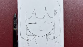 رسم سهل | تعلم رسم بنت انمي كيوت خطوة بخطوة