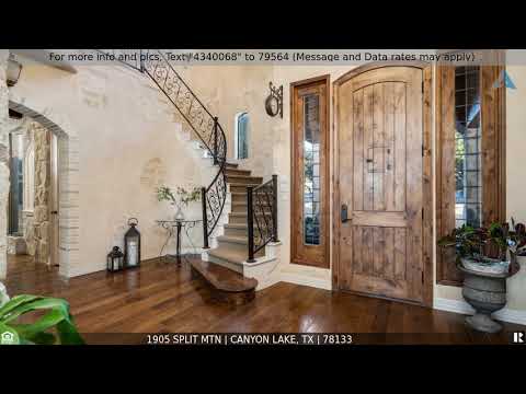 1905 SPLIT MTN, Canyon Lake, TX home video tour