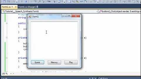 Visual C# Tutorial - Speech Synthesis (TTS)