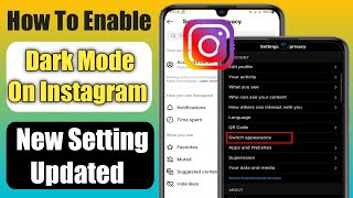 How to Enable Dark Mode on Instagram After New Settings Update 2023 | Instagram Dark Theme Settings