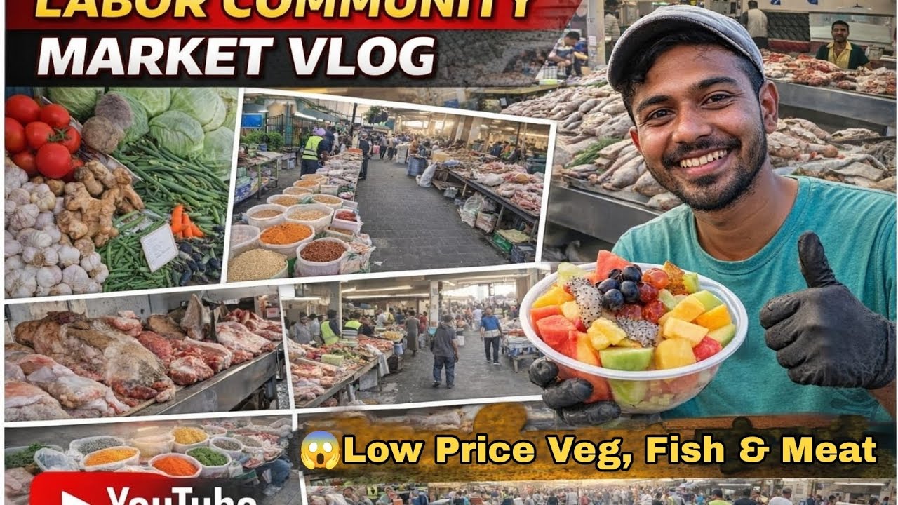 Dubai Labor Community Market | Low Price Veg, Fish & Meat # Dubai # Dubai labor community market 