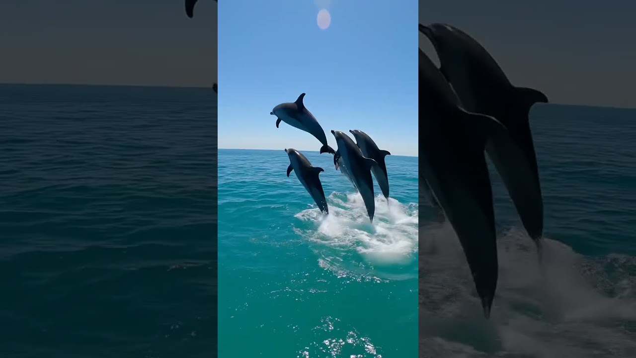 Dolphins jumping out of the water part 1