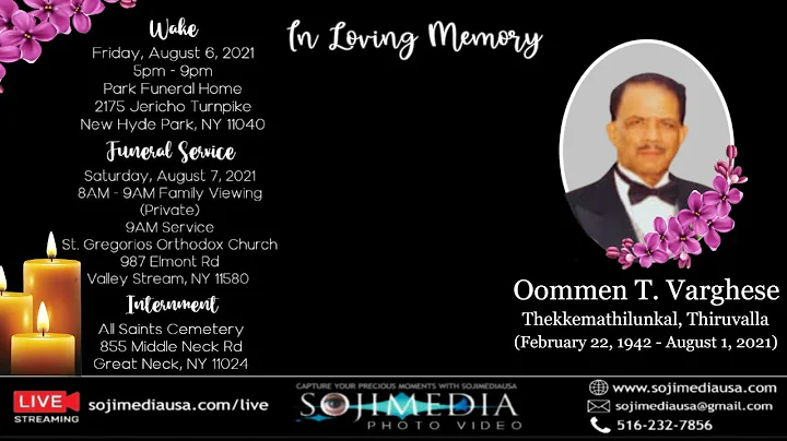 IN LOVING MEMORY OF OOMMEN  T. VARGHESE