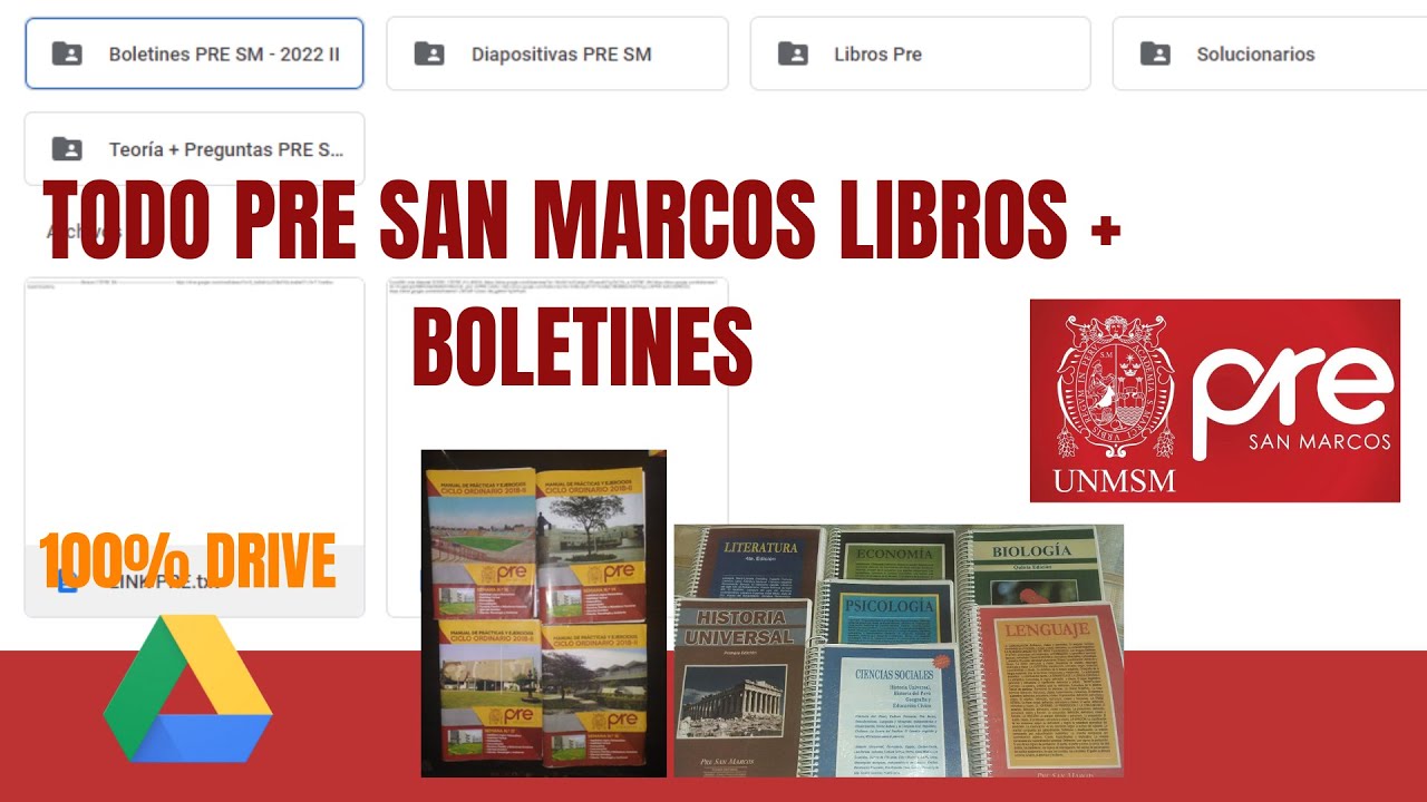 📚💯TODA LA PRE SAN MARCOS EN DRIVE!🎁 REGALO PARA USTEDES🎁 unmsm pre