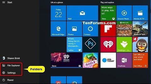 How to add or remove folders on start menu list in Windows 10
