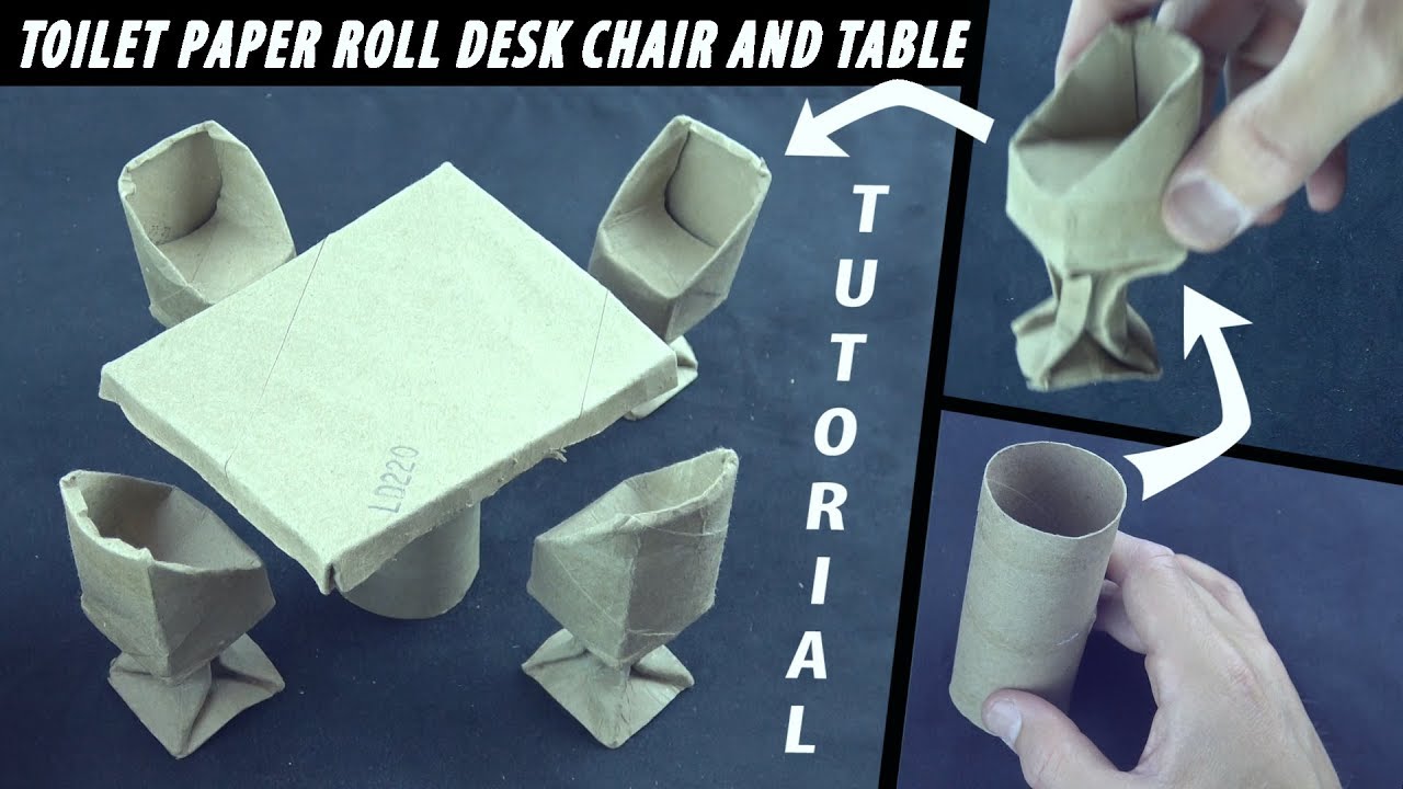 How To Make An Origami Desk Chair From Toilet Paper Rolls Youtube