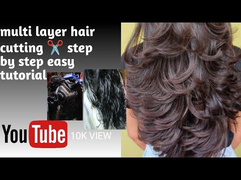 How to do Multi layer cut easy way / Multi layer hair cut step by step ...