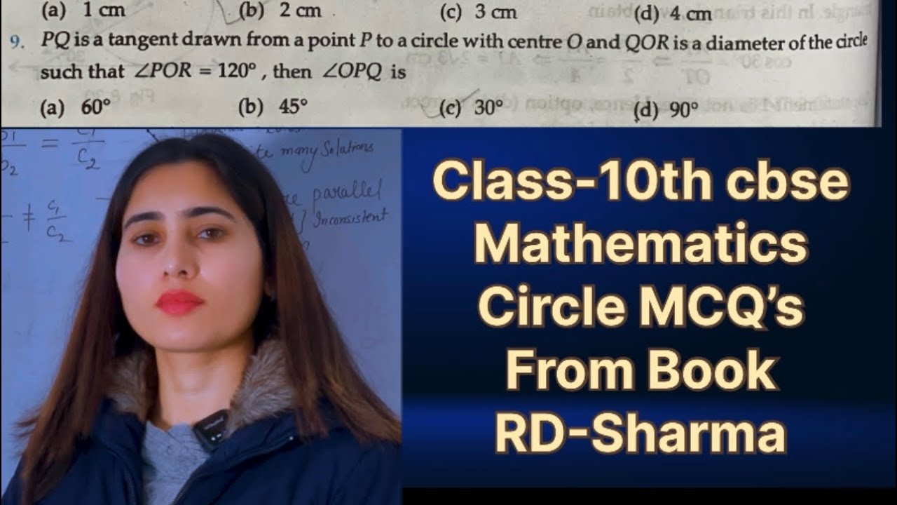 Class-10th #cbse #maths #circle #mcq RD Sharma | PQ is a tangent drawn from a point P to a circle 
