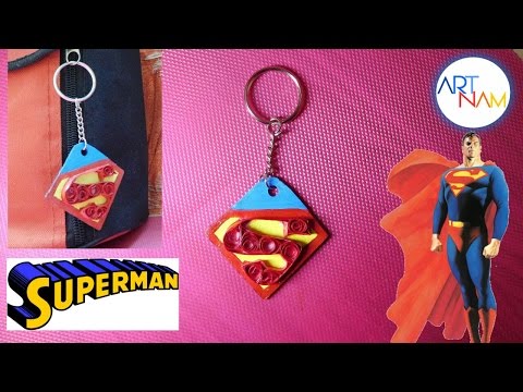 how-to-make-paper-quilling-superman-logo-keychain?-easy-to-make.-do-it-yourself.!