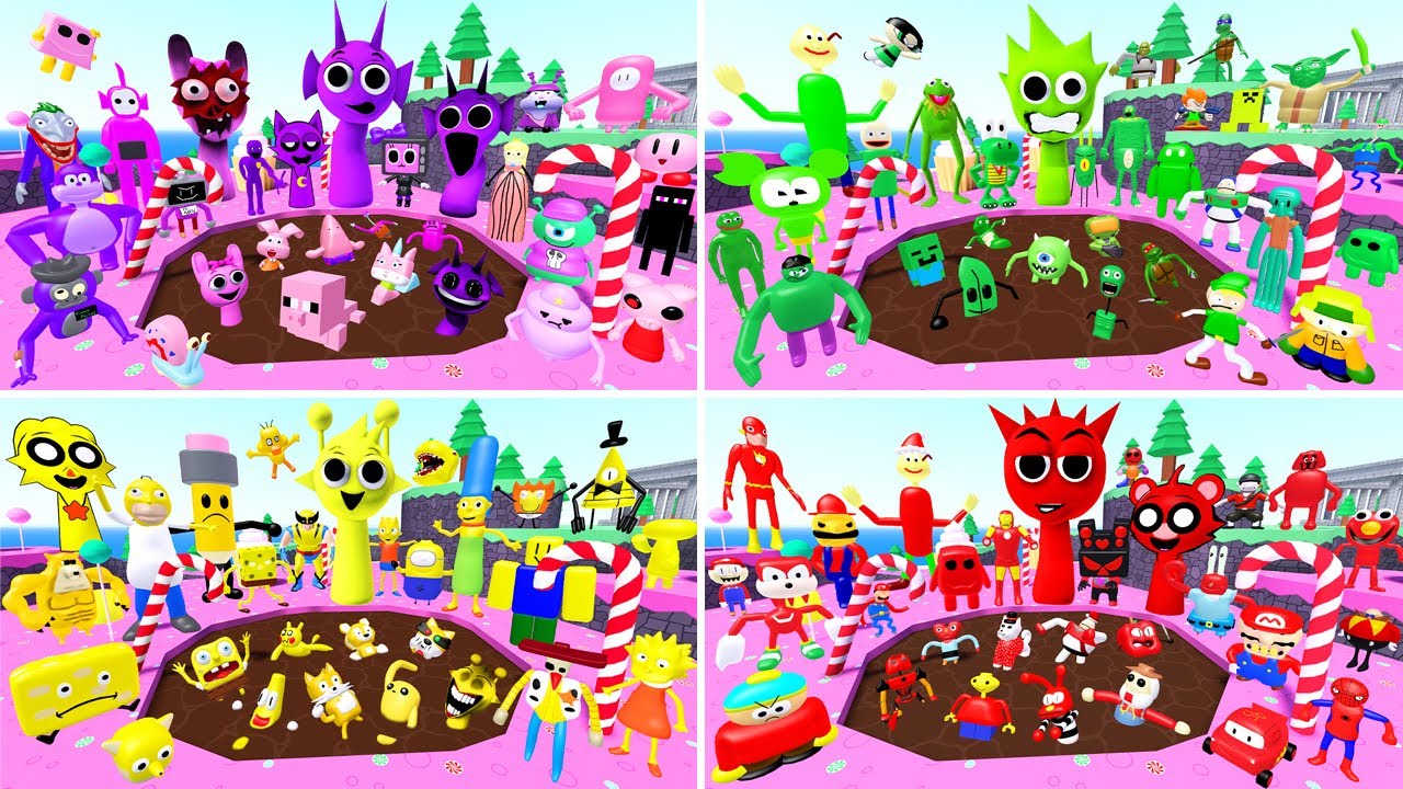 🍩 WHICH COLOR IS STRONGER? SPRUNKI SONG VS 3D SANIC MEMES SPARTAN KICKING | CHOCOLATE in GMod!